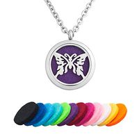 Infinite Memories Butterfly Essential Oil Necklace Stainless Steel Perfume Diffuser Locket Aromatherapy Pendant