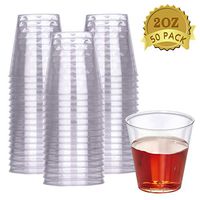 HyHousing 2 Oz Clear Plastic Cups 50 Pack, Hard Disposable Plastic Cups Tumblers Ideal for Daily Life at Home, Party Wedding Drinking Wine Tasting Food Samples (T2-50)
