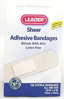 Leader Latex Free Sheer Adhesive Bandages, one size (100 count per box)