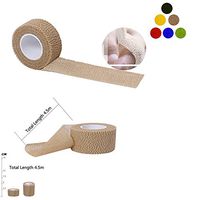 Self Adherent Wrap Tape Medical Cohesive Bandages Flexible Stretch Athletic Strong Elastic First Aid Tape for Sports Sprain Swelling and Soreness on Wrist and Ankle 6 Pack 1Inch X 5Yards(Beige)