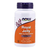 Now Supplements, Royal Jelly 1500 Mg With 10-Hda (Hydroxy-D-Decenoic Acid), 60 Veg Capsules - Nutrient enriched super food (Packaging may vary)