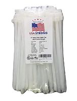 USA Strong Cable Ties. Premium 9" Natural White Nylon Zip Cable Ties. Large 120 Pound Tensile Strength Heavy Duty Industrial Grade. Durable Strong Pliable | 100 Pack | Made in The USA