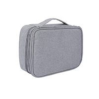 Yunzee Double Layer Electronics Travel Organizer Electronics Accessories Case Charger Cables USB Flash Drive Large Carpecity Storage Bag,Gray