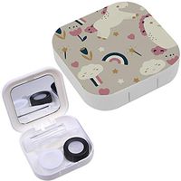Portable Contact Lens Case Box Travel Kit Mirror + Bottle + Tweezers Container Holder [ Cute Unicorn Magic ]
