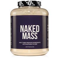 Naked Mass - Natural Weight Gainer Protein Powder - 8lb Bulk, GMO Free, Gluten Free & Soy Free. No Artificial Ingredients - 1,250 Calories - 11 Servings