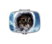 Youroom Wearing a jacket of a kitten Custom HOT Sales Stainless Steel Square Pill Box Medicine Vitamin Organizer Holder Decorative box