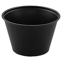 SOLO DCCP400BLK Polystyrene Portion Cups 4oz Black 250/Bag 10 Bags/Carton