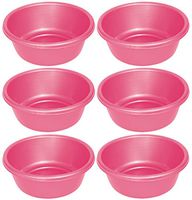 YBM HOME Round Plastic Wash Basin 1151 (6, Pink)