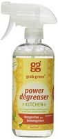 Grab Green Naturally-Derived, Non-Toxic, Biodegradable Power Degreaser, Residue & Streak-Free Finish, Tangerine with Lemongrass, 16 Ounce Bottle, 2 Pack
