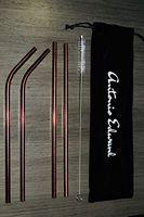 Antonio Edward Luxury Stainless Steel Drinking Straws (Rose Gold)