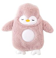 Cute Penguin Rubber Hot Water Bottle with Plush Cover Warm Body Bag 350 ML /12 Oz, Purple