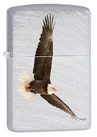 Zippo Lighter: Flying Bald Eagle - Chrome Arch 80181