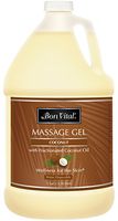Bon Vital' Coconut Massage Gel Made with 100% Pure Fractionated Coconut Oil, Great for at-Home Use in Relaxing Back Massages & Neck Massages, Moisturizes Skin Without Clogging Pores,1 Gallon Bottle