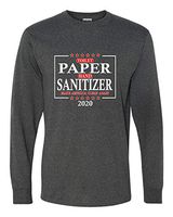 Go All Out X-Large Black Heather Adult Toilet Paper Hand Sanitizer Make America Clean Again Long Sleeve T-Shirt