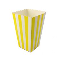 IPALMAY Yellow and White Striped Small Paper Popcorn Boxes - Treat Boxes - Birthday Favor Box - Snack Boxes, Family Movie Night Boxes, Set of 36