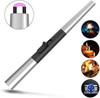 Ommani Electric Arc Lighter Candle Lighter, USB Rechargeable Lighter Long Flameless Windproof with Safety Switch, Electric Lighter for Candle Gas Stove BBQ Camping Firework, No Spark & Smells
