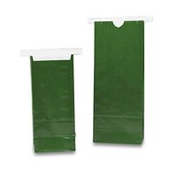 Green Tin Tie Coffee Bags 4 1/4" X 10 1/2" | Quantity: 100 Width 2 1/2"