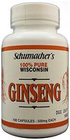 American Ginseng Capsules, 100% Pure Wisconsin Ginseng, 500mg, 100 Capsules - Best Ginseng Supplement, Pure Potent Wisconsin Ginseng Roots by Schumacher Ginseng