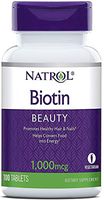Natrol Biotin Tablets, 1,000mcg, 100 Count (Pack of 2)