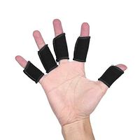 Sports Finger Sleeve Protector, 5pcs Black Nylon Finger Brace Splint Sleeve, Soft Lightweight for Basketball, Tennis(Black)