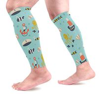 LEVEIS Octopus Anchor Calf Compression Sleeves 1 Pair, Leg Performance Support for Shin Splint Calf Pain Relief Men & Women Guards Sleeves for Running Cycling