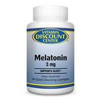 Vitamin Discount Center Melatonin 3 mg with Vitamin B6, Natural Cherry Flavor, 90 Quick Dissolve Lozenges