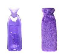 Safe PVC Hot Water Bottle with Cover Keep Warm for Adult Or Child 1.0 Litre(Purple)
