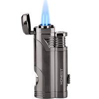 Torch Lighter Turbo Dual Jet Flame Refillable Butane Lighter Windproof Gas Fluid Lighter -Butane Not Included