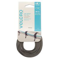 Velcro 94257 6 Pack 15in. x 1/2in. One Wrap Thin Ties, Black and Gray