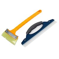 uxcell 2 in 1 Antislip Plastic Handle Scraper Squeegee Cleaner for Car Auto