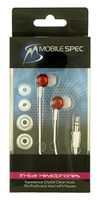 MobileSpec In-Ear Earbud Headphone for iPods/MP3 Players with 3.5mm Plug (Red)