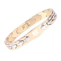 Fashion Flying Fish Stainless Steel Gold Tone Medical Alert id Bracelets with Free Engraving(7.5)