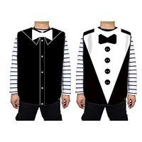 FUSHIDA Adult Bibs Protector Waterproof & Dirtyproof PVC and Printing Cotton Cloth, Keep Mealtime Neat and Clear, 2 PCS Clothing Protector- Absorbent(FYH501)