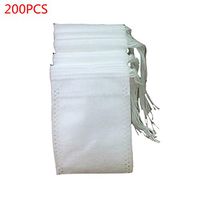 Xdodnev 200 Pcs Disposable Tea Filter Bags Empty Cotton Drawstring Seal Filter Tea Bags for Loose Leaf Teal