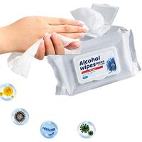 Beyove Alcohol Detergent Wipes (1 Packs,50 Wipes), Large Wet Wipes(8"x6"), 75% Soft Alcohol Wipes for All-Purpose Cleaning