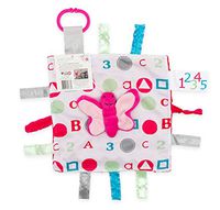 Baby Jack Sensory Lovey Blanket with Security Plush (10 inch X 10 inch) (Pink Butterfly)