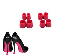 Lozom 4 Pairs High Heel Protectors Heel Stoppers, XS/S/M/L (Red)