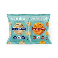 VidaFuel Healthy Snack Chips, Kidney Friendly, Heart Healthy, Dietitian Developed, Low Calorie, Low Fat, Low Sodium, Original and Barbecue Flavor, 0.7 Ounce Bag, Pack of 12
