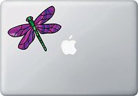 Yadda-Yadda Design Co. Dragonfly Design 1 - Stained Glass Style - Vinyl Decal for Laptop | MacBook | Tablet | Trackpad - Copyright (Size and Color Choices) (Medium 5" w x 3.5" h) (Purple-Green)