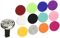 VALYRIA Stainless Steel Lotus Flower Car Air Freshener Aromatherapy Essential Oil Diffuser Locket with Vent Clip (30mm Dia.)