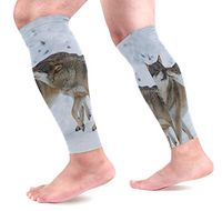 LEVEIS Wolf Love Calf Compression Sleeves 1 Pair, Leg Performance Support for Shin Splint Calf Pain Relief Men & Women Guards Sleeves for Running Cycling