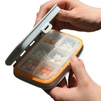 TOPLNER Portable Travel Pill Case - Pill Sorter with 6 Removable Compartments, Small Box and Pill Container, Travel Pill Holder Moisture Proof Pill Organizer (Blue)