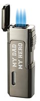 Visol Janus - My Dad, My Hero - Quad Flame Torch Lighter (Gun Metal)