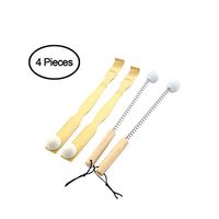 BambooMN Massager Tool, 2X Bamboo Mallet Bonger Backscratcher + 2X Metal Mallet Bonger (Set of 4)