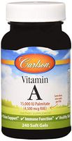Carlson Vitamin A Palmitate 15,000 IU, Vision Health, 240 Soft Gels