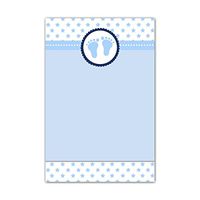 30 Blank Cards Invitations Thank You Cards Baby Boy Shower Cute Feet Stars Blue + 30 White Envelopes
