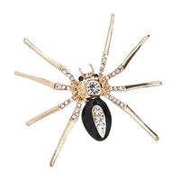 Enamel Insect Spider Crystal Brooch Pin for Women Men Memorial Day Gift Popular Novelty Creation Aesthetic Beauty Jewelry Party Girls Jewerly | Color - Black