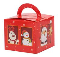 12-Pack Cardboard Christmas Treat Boxes for Gift Wrapping from Zaptex (Red)