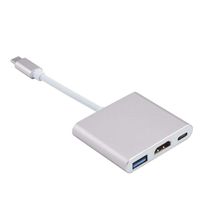 USB C Adapter, USB C Hub, 3-in-1 Type C Hub with 2K 4K HDMI Port, PD Power Delivery, USB 3.0 Ports, Compatible for MacBook Pro, Chromebook Pixel, Nintendo Switch