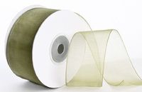 Eclectic Accents 75 Yards of Elegant Light and Sheer Willow Green Organza Ribbon- 1.5" Wide